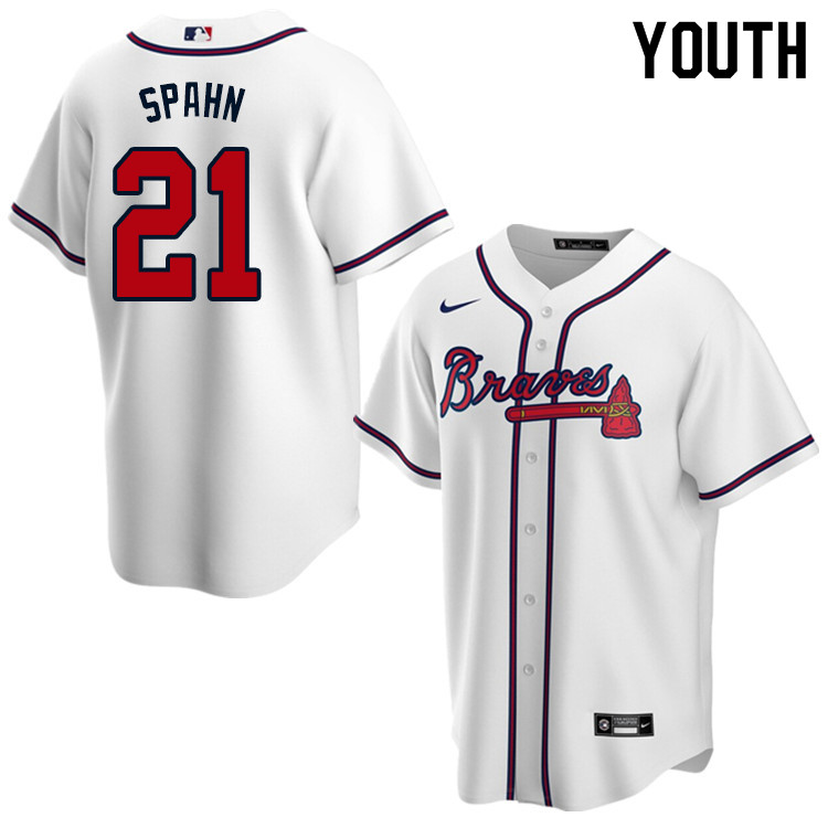 Nike Youth #21 Warren Spahn Atlanta Braves Baseball Jerseys Sale-White